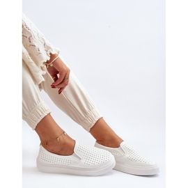 Baskets Slip-on Ajourées Femme Blanc Echossia blanche 1