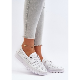 Vinceza Chaussures Femme En Cuir Ajouré, Darnissa Blanc blanche 2