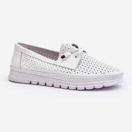 Vinceza Chaussures Femme En Cuir Ajouré, Darnissa Blanc 1