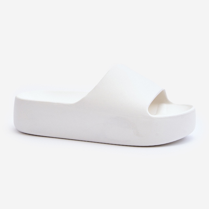 Tongs à semelles épaisses pour femmes Oreithano blanc blanche 1