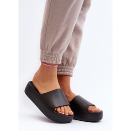 Tongs à semelles épaisses pour femmes noires Oreithano le noir 2