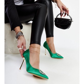 Talons hauts verts avec zircons cubiques Elife 1