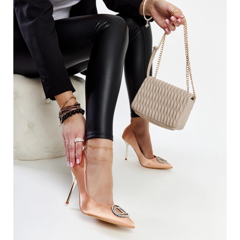 Talons hauts rose clair avec zircons Elife 1