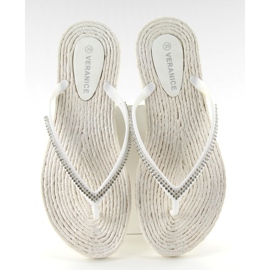 Tongs en caoutchouc type espadrilles ls069 blanc blanche 1