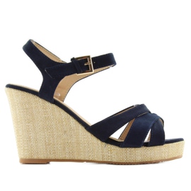 Sandales sur le coin BL337 bleu bleu marin 1