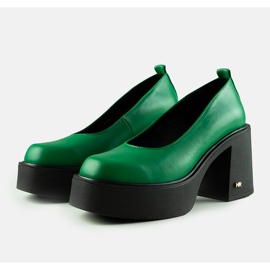 Escarpins en cuir vert Karino 1