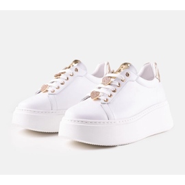 Baskets Karino en cuir blanc blanche 1