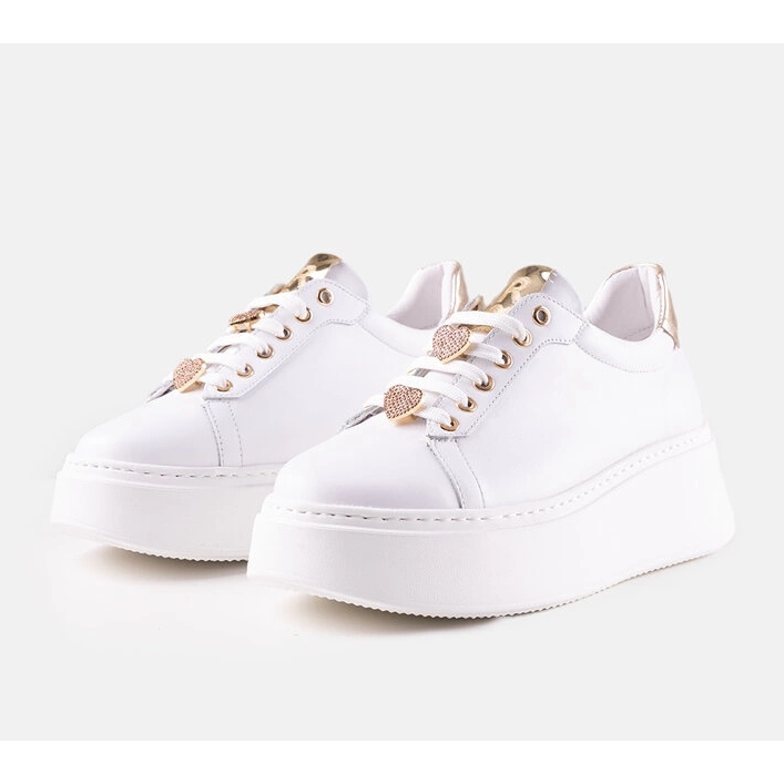 Baskets Karino en cuir blanc 1