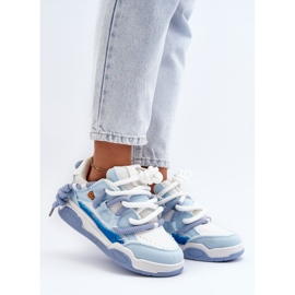 Baskets à laçage épais pour femme, bleu Miatora 2