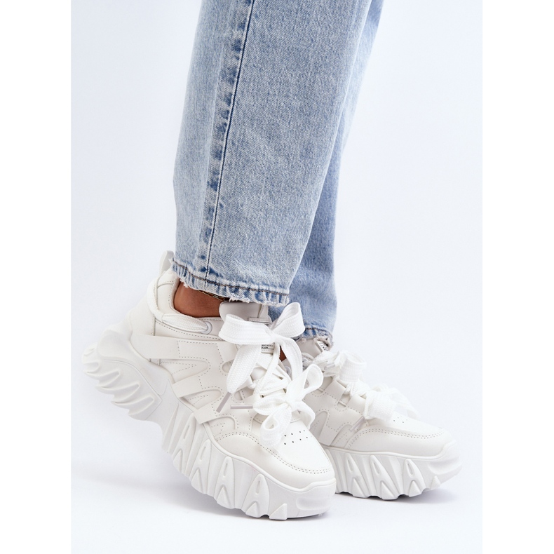 Baskets à semelle épaisse pour femme, blanches Ellerai 2 Baskets à semelle épaisse pour femme, blanches Ellerai 2