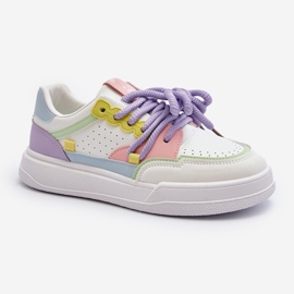 Baskets Femme En Cuir Écologique Multicolore Avanalis blanc 2