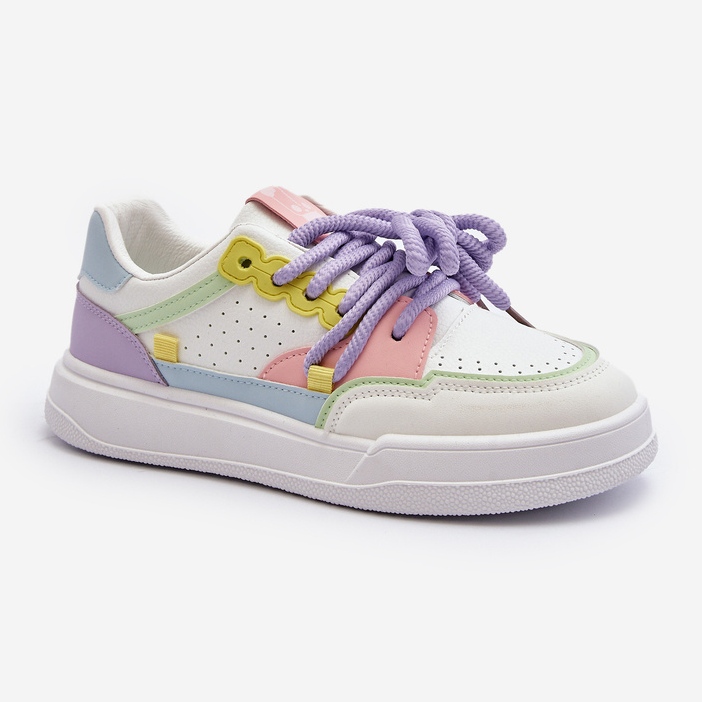 Baskets Femme En Cuir Écologique Multicolore Avanalis blanc 2