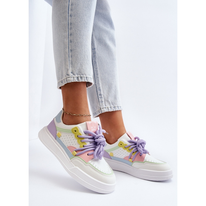 Baskets Femme En Cuir Écologique Multicolore Avanalis blanche 1