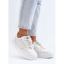 Baskets En Cuir Écologique Pour Femme Blanc Avanalis 2