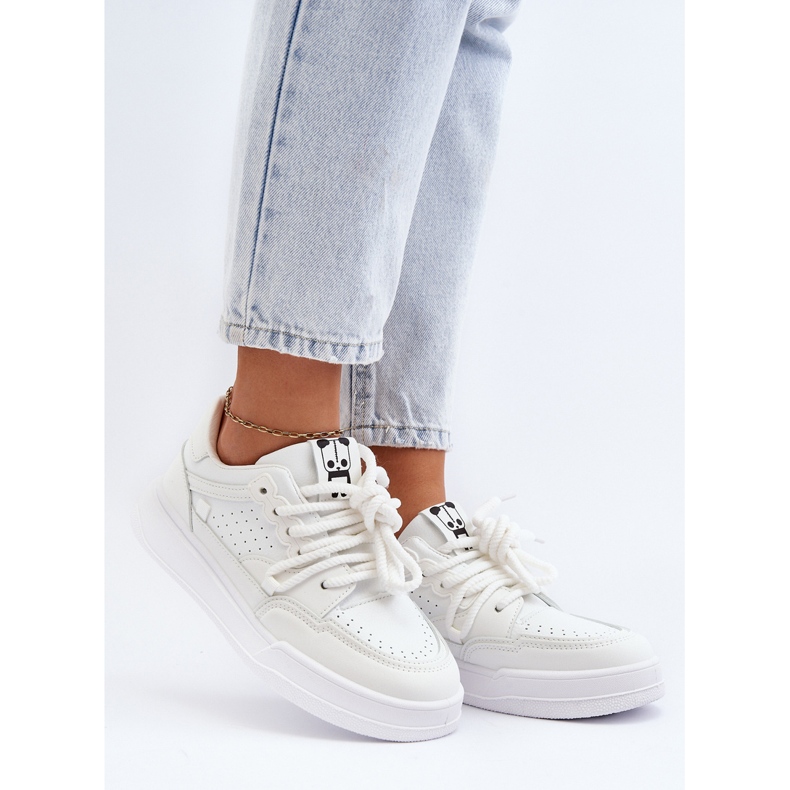 Baskets En Cuir Écologique Pour Femme Blanc Avanalis 2