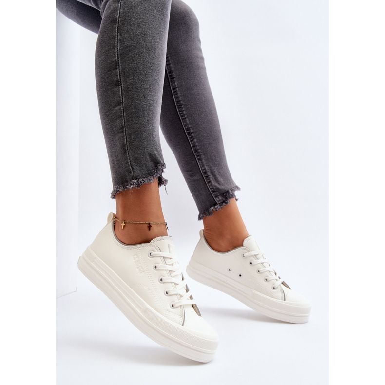 Baskets en cuir écologique pour femmes Big Star NN274847 Blanc blanche 1