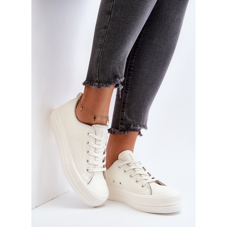 Baskets en cuir écologique pour femmes Big Star NN274847 Blanc blanche 2