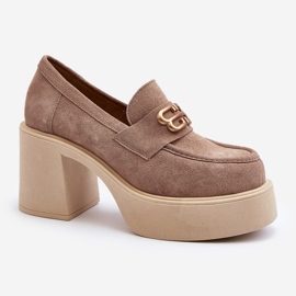 Zazoo 20170 Chaussures en Daim pour Femme à Talon Haut, Beige 1