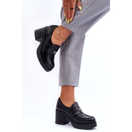 Lemar Chaussures En Cuir Pour Femmes Sur Le Talon Noir 1