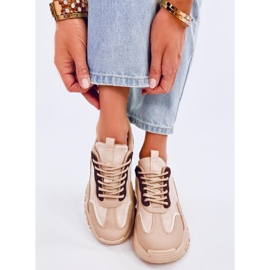 Baskets femme Lammes Kaki beige 1