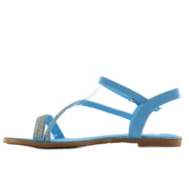 Sandales ornées de zircons cubiques yh-2h018 bleu 1