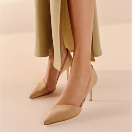 Marco Shoes Escarpins subtils en daim naturel beige 6