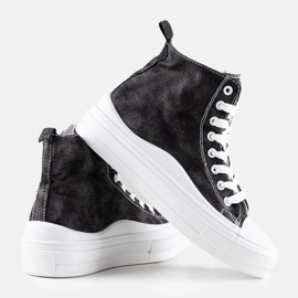 Baskets à plateforme Frederick noires 2