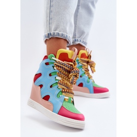 Baskets Compensées Femme Multicolore Leoppa 4