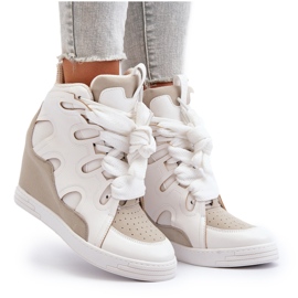 Baskets compensées pour femmes blanches Leoppa 9