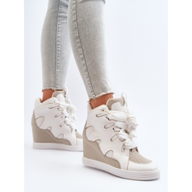 Baskets compensées pour femmes blanches Leoppa 4