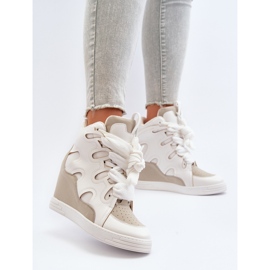 Baskets compensées pour femmes blanches Leoppa 3