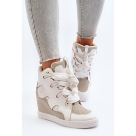 Baskets compensées pour femmes blanches Leoppa 5