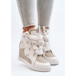 Baskets compensées pour femmes blanches Leoppa 6