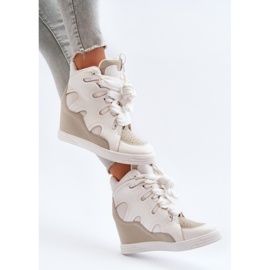 Baskets compensées pour femmes blanches Leoppa 7