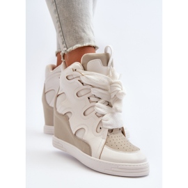Baskets compensées pour femmes blanches Leoppa 8