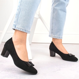 Chaussures à talons femme en daim ajouré, noir Vinceza 58255 le noir 2
