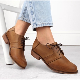 Chaussures à lacets en cuir marron pour femmes de Dolce Pietro brun 1