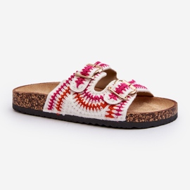 Tongs pour femmes avec semelle en liège, blanc Fannea 1