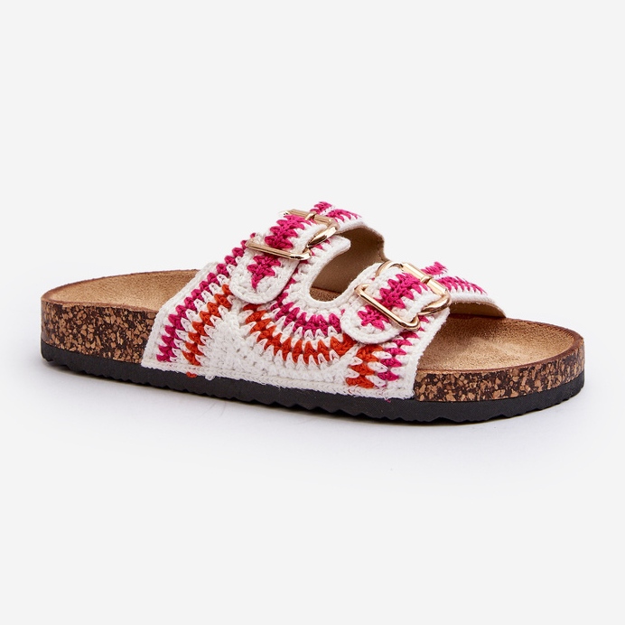 Tongs pour femmes avec semelle en liège, blanc Fannea blanche 1