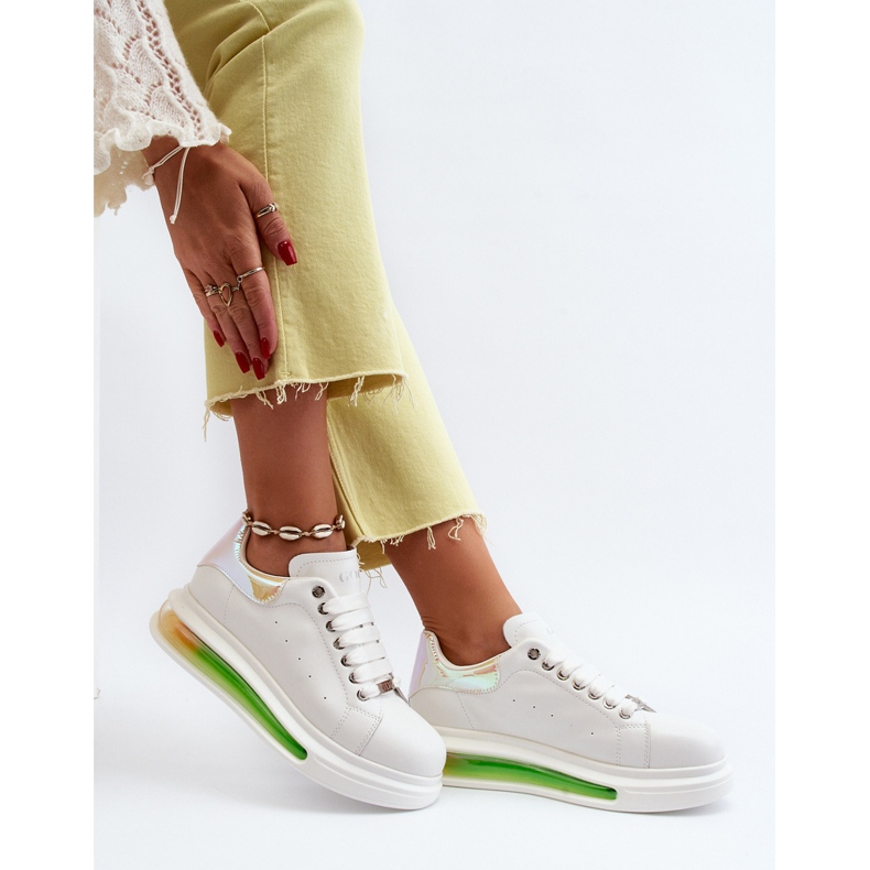 Baskets en cuir pour femmes GOE NN2N4029 Blanc 1