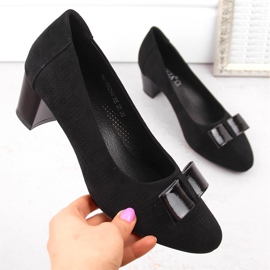 Chaussures à talons femme en daim ajouré, noir Vinceza 58255 le noir 4
