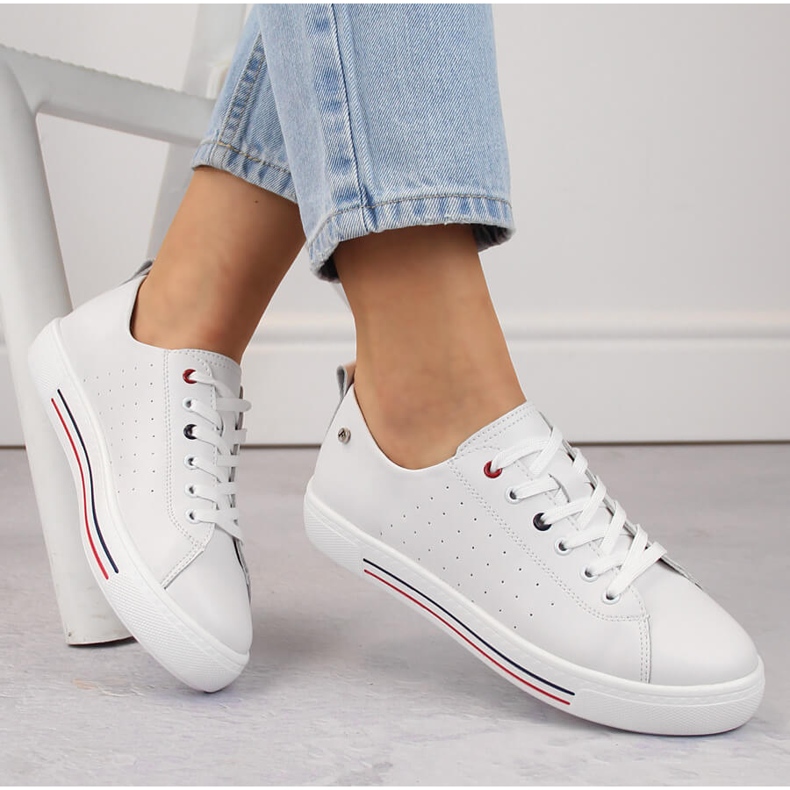 Filippo DP6029 chaussures de sport en cuir blanc pour femme blanche 1