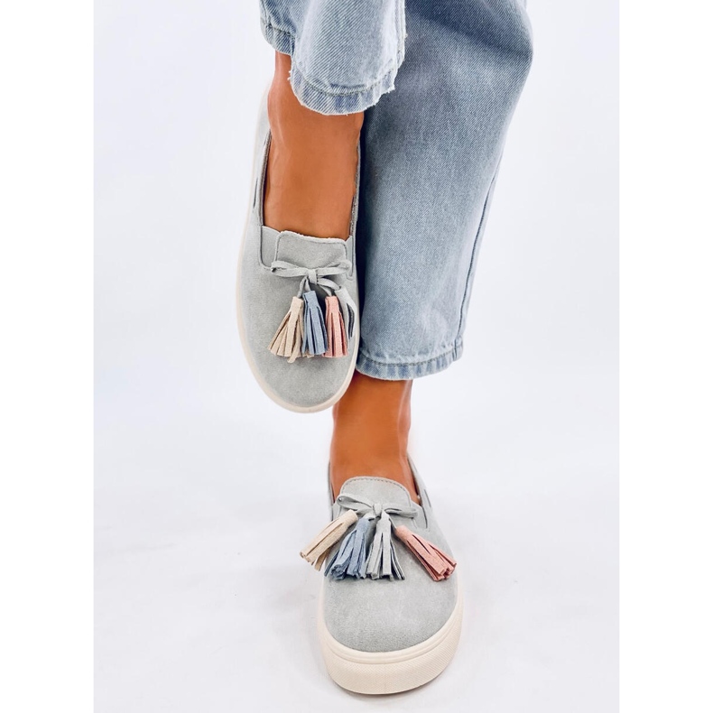 Baskets à franges Salma Grey gris 2