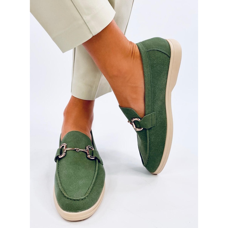 Mocassins femme Milva Vert 2