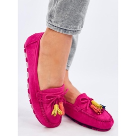 Mocassins Tamla fuchsia à franges rose 2