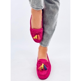 Mocassins Tamla fuchsia à franges rose 1
