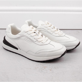 Chaussures de sport en cuir pour hommes blanches Big Star NN174288 1