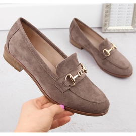 Chaussures à talons bas pour femme en daim marron Potocki SZ12300 brun 4