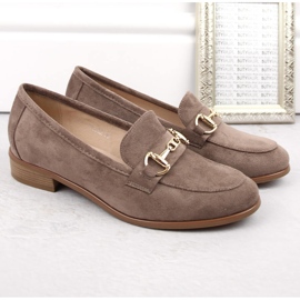 Chaussures à talons bas pour femme en daim marron Potocki SZ12300 brun 5