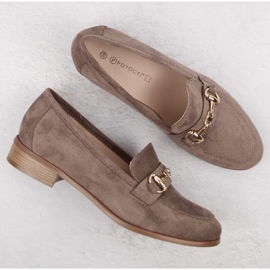 Chaussures à talons bas pour femme en daim marron Potocki SZ12300 brun 7